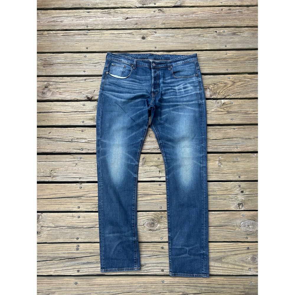 G-Star RAW 3301 Rad Fade Jeans Men's Medium Wash Denim Streetwear Casual 36x32